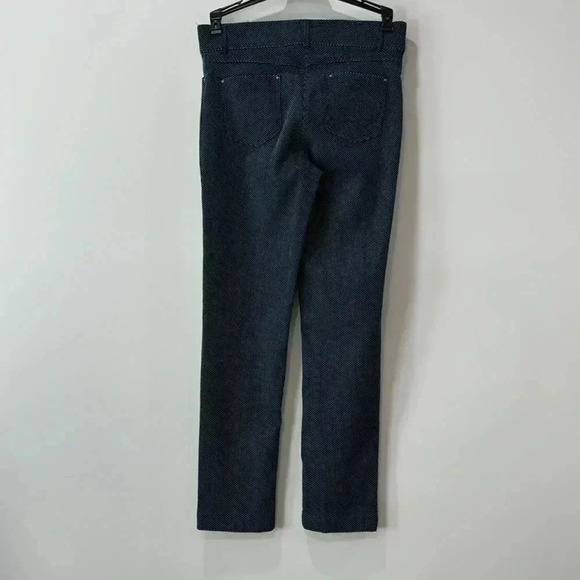 Navy Blue Polkadot Zip Front Stretch Pants Size 10 - Picture 7 of 11